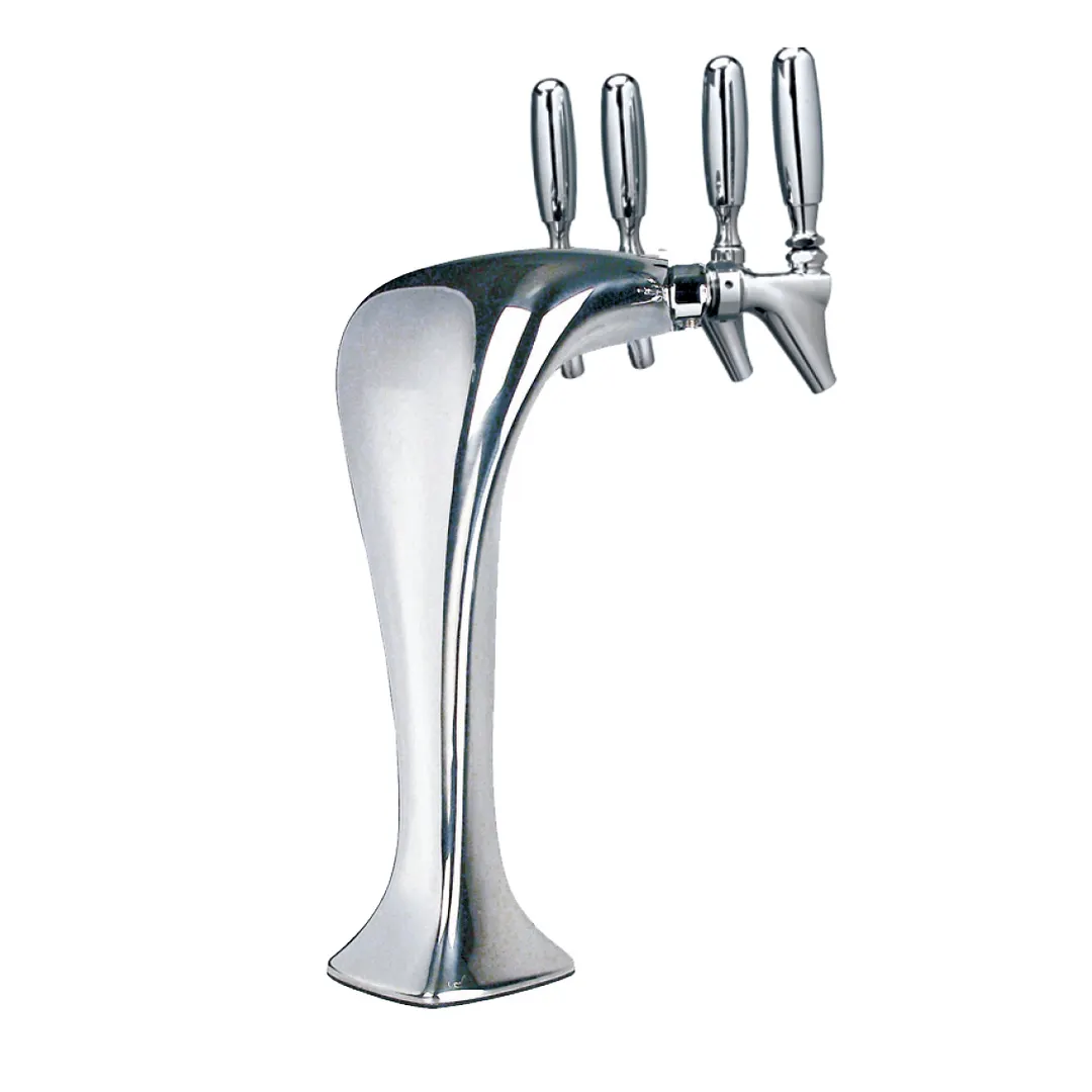Micro Matic MM1094K Cobra™ Draft Beer Tower – 17" Glycol‑Cooled, 4‑Tap 304 Steel Faucets, NSF