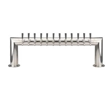 Micro Matic PT4A-12PSS Draft Beer Tower, Countertop, 47" x 14-1/4", Steel, 2‑Col, 12 Brass Faucets