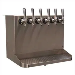 Micro Matic SB620-KR Beer Dispenser, Underbar 22" x 16", Cooled, 6 Steel Faucets, NSF Certified
