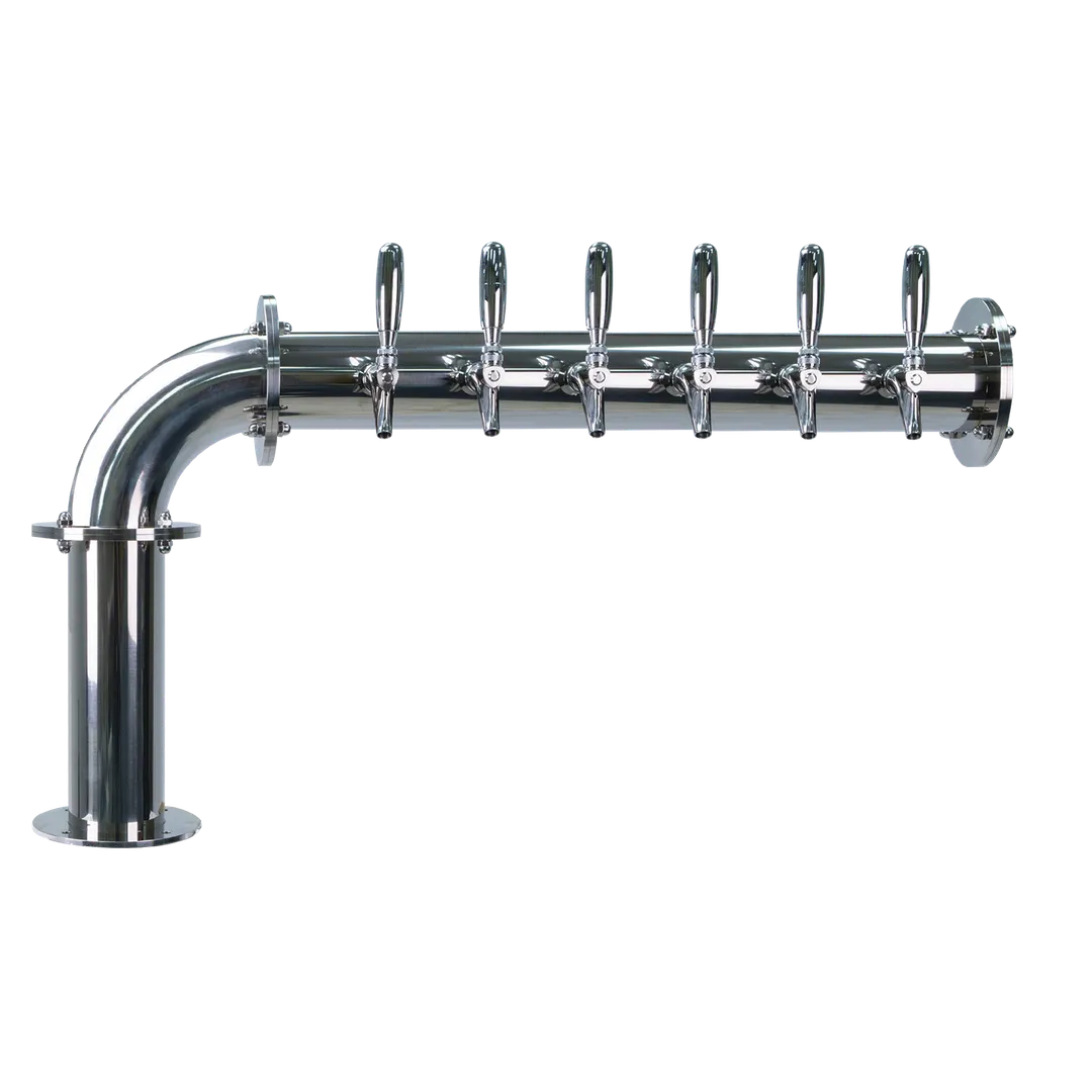 Micro Matic TT-L-6KR-11 L Draft Tower – 6‑Tap Glycol Cooled, Stainless Steel, Beer & Wine