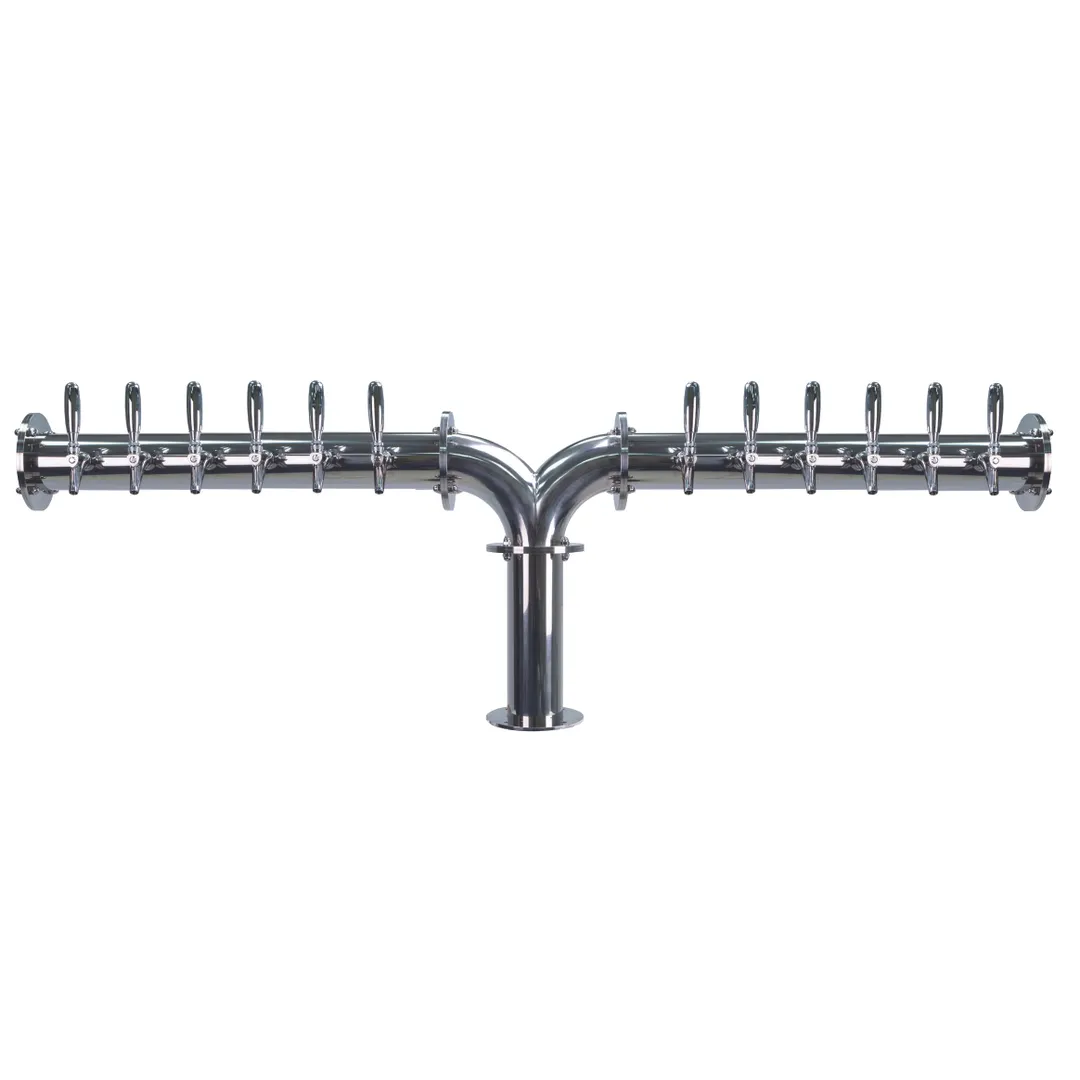 Micro Matic TT-Y-12KR-11 Draft Tower Countertop 19-7/8" Glycol-Cooled 12 Stainless Faucets Finish NSF