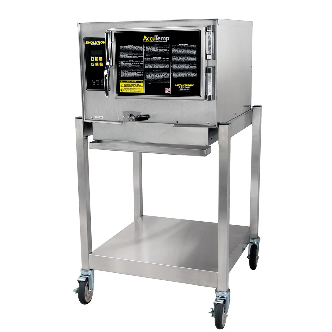 AccuTemp N31201E060 SGL 3 Pan Gas Boilerless Connected Steamer w/ Stand Mounted, 60.000 BTU