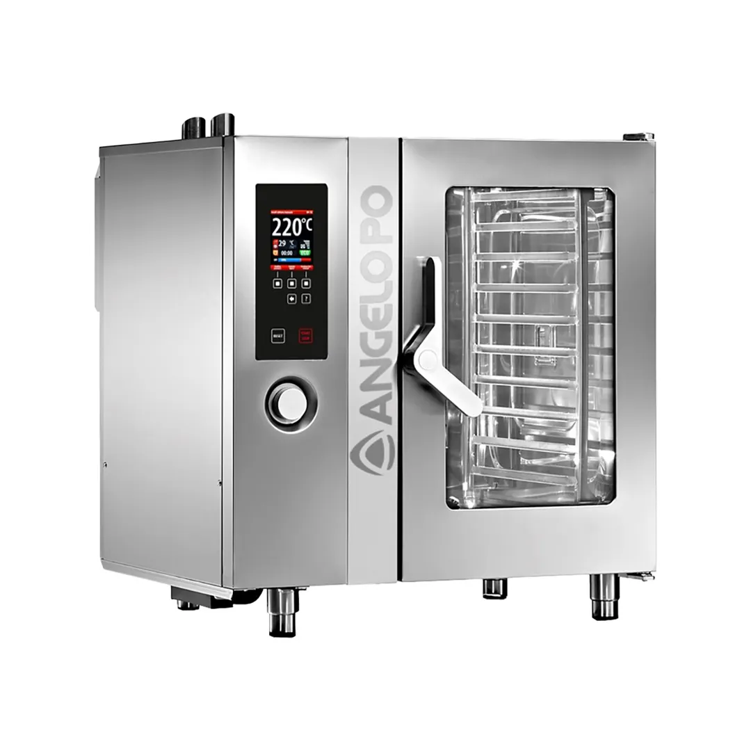 Angelo PO FX101G3 Full Size 10 Pan Gas Combi Oven w/ Touch Display, Boilerless, 71.000 BTU