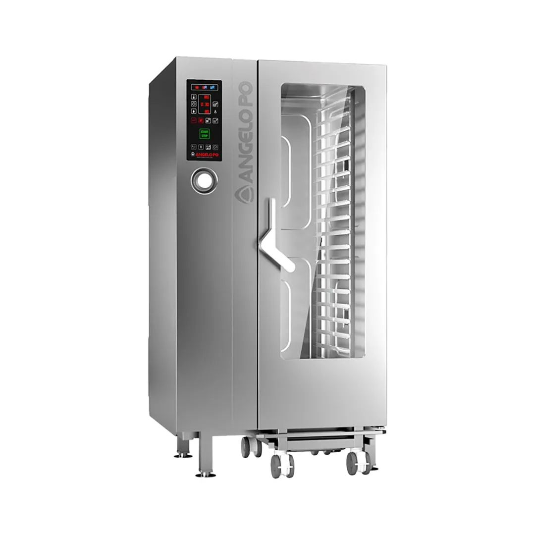 Angelo PO FX201G2 Half Size 20 Pan Gas Combi Oven, Programmable Controls, Boilerless, 145.000 BTU