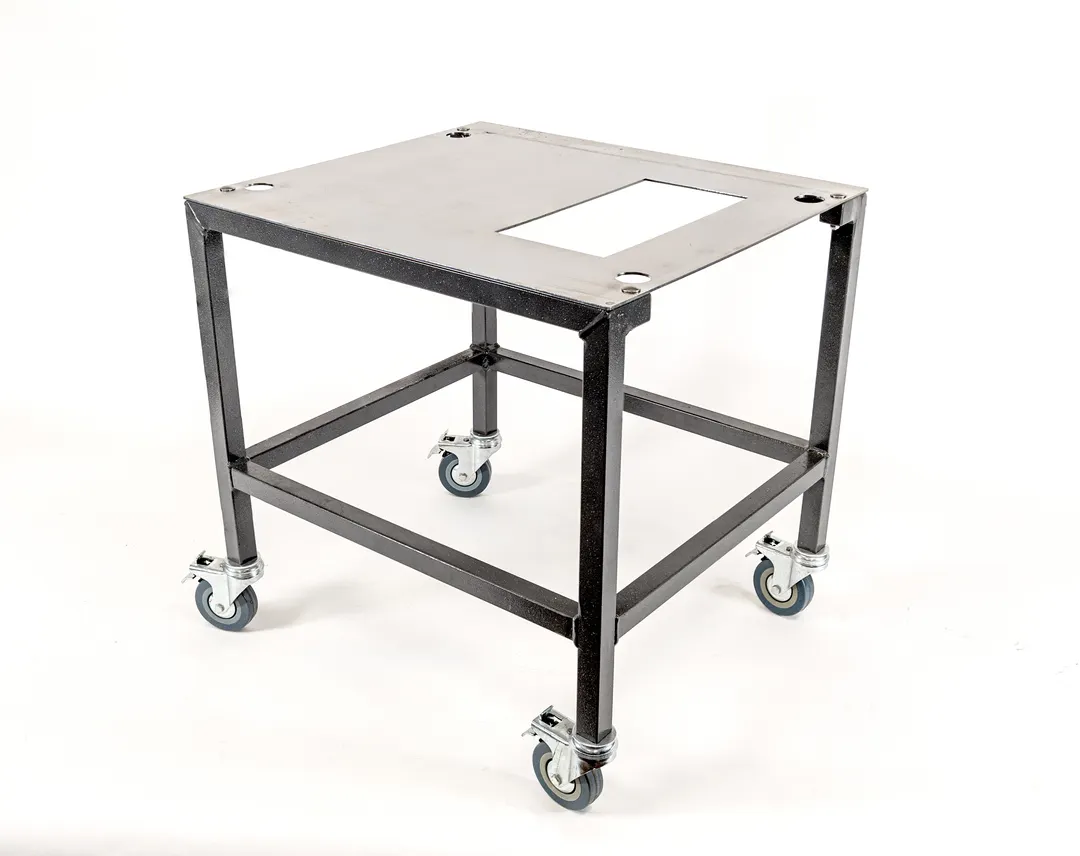 Edlund MP201 French Fry Cutter Mobile Stand, 48" Width, 4-Wheel Casters, Stainless Steel Frame, Black Finish