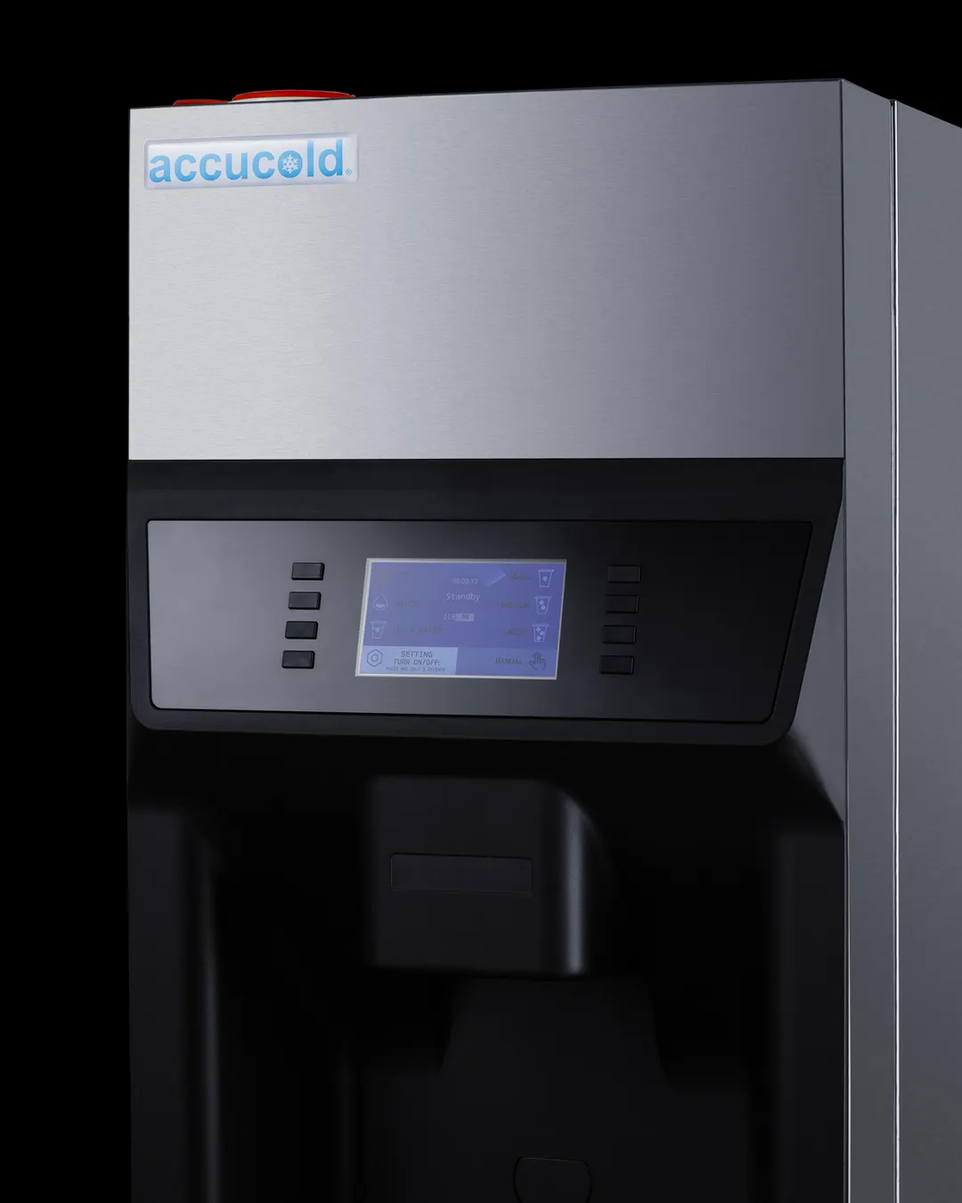 Summit AIWD220 13.88" Floor Ice & Water Dispenser, Steel, 220 lb/day, 6.2 lb Storage, ENERGY STAR