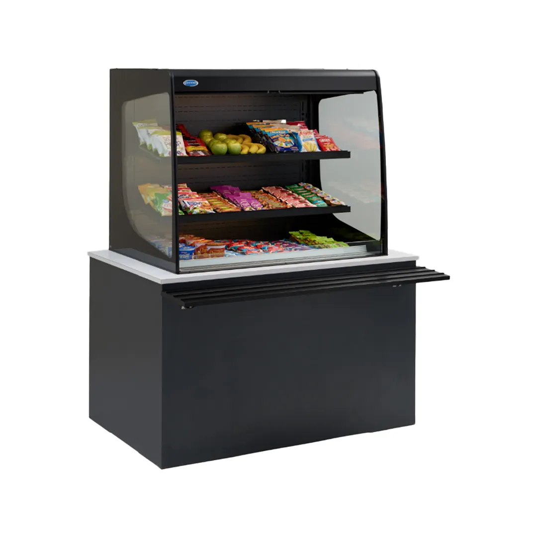 Federal Industries VNSS7260C-SLD 71.25" 2-Glass Door Display Case, LED Light, Deck, Casters