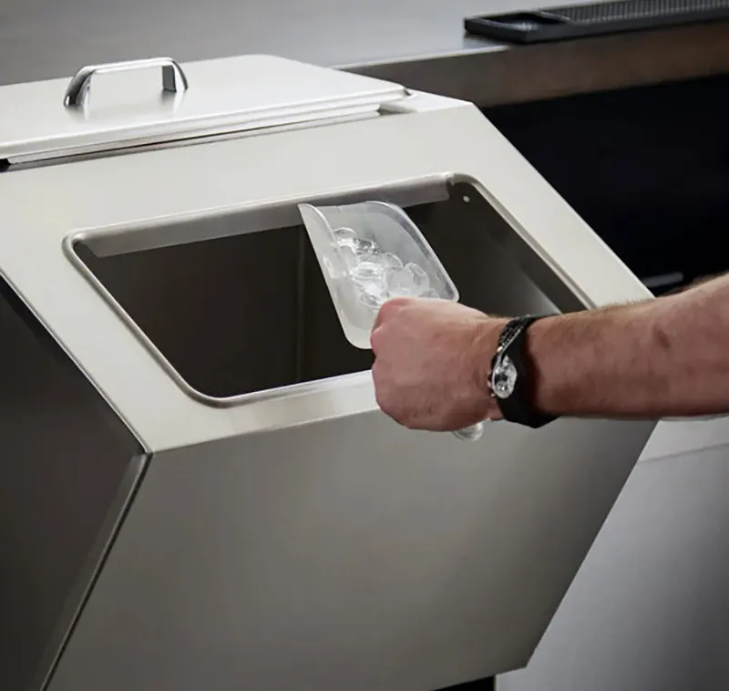 Delfield 240 21" Drop-In Ice Bin with Cover, 75 lbs. Capacity/ without Cold Plate -Stainless Steel