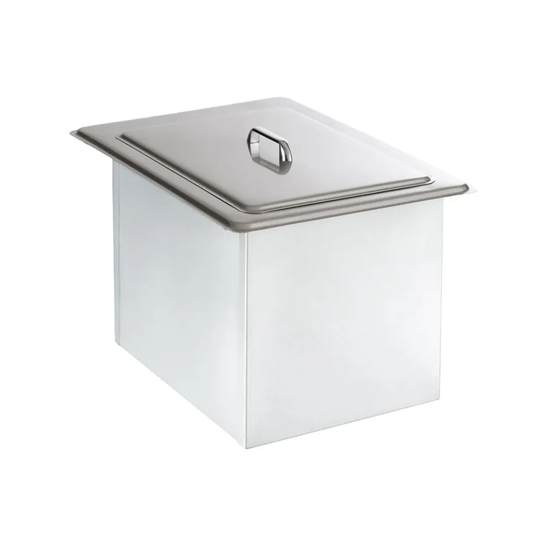Delfield 305 21" Drop-In Ice Bin with Cover, 45 lbs. Capacity/ Lift-Off Cover-Stainless Steel