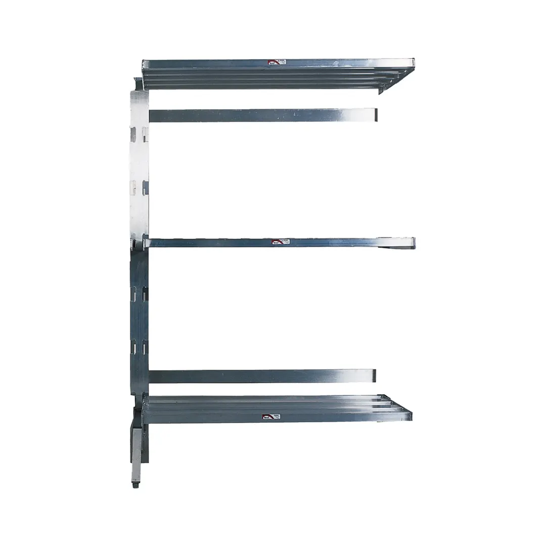 Winholt SCASS-2148-4-AU 4-Shelf Aluminum Cantilever Add-On Shelving Unit - 21" x 48"