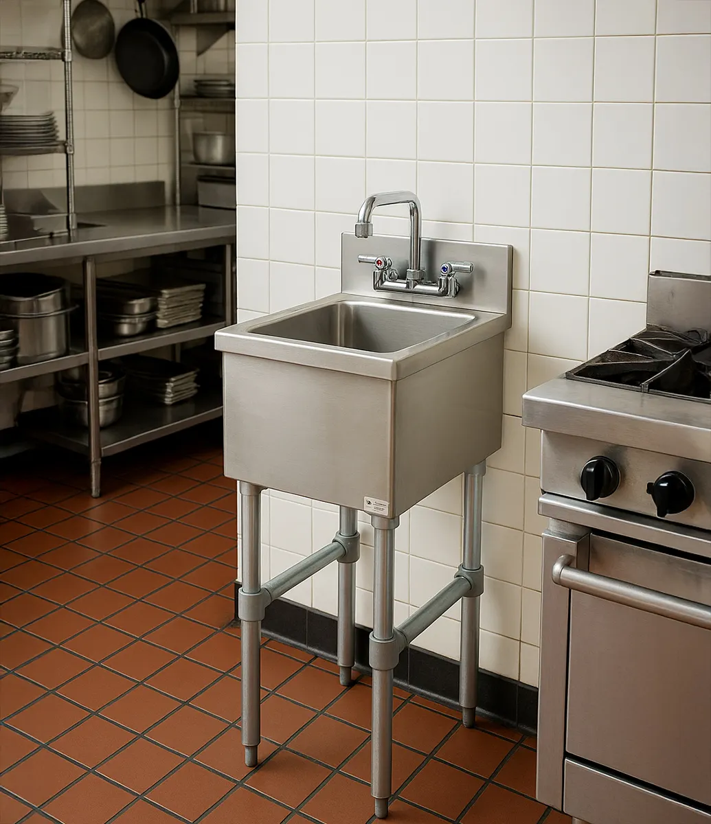 Advance Tabco SL-HS-12-X 12" Free Standing Underbar Hand Sink Unit with Faucet - Flyer