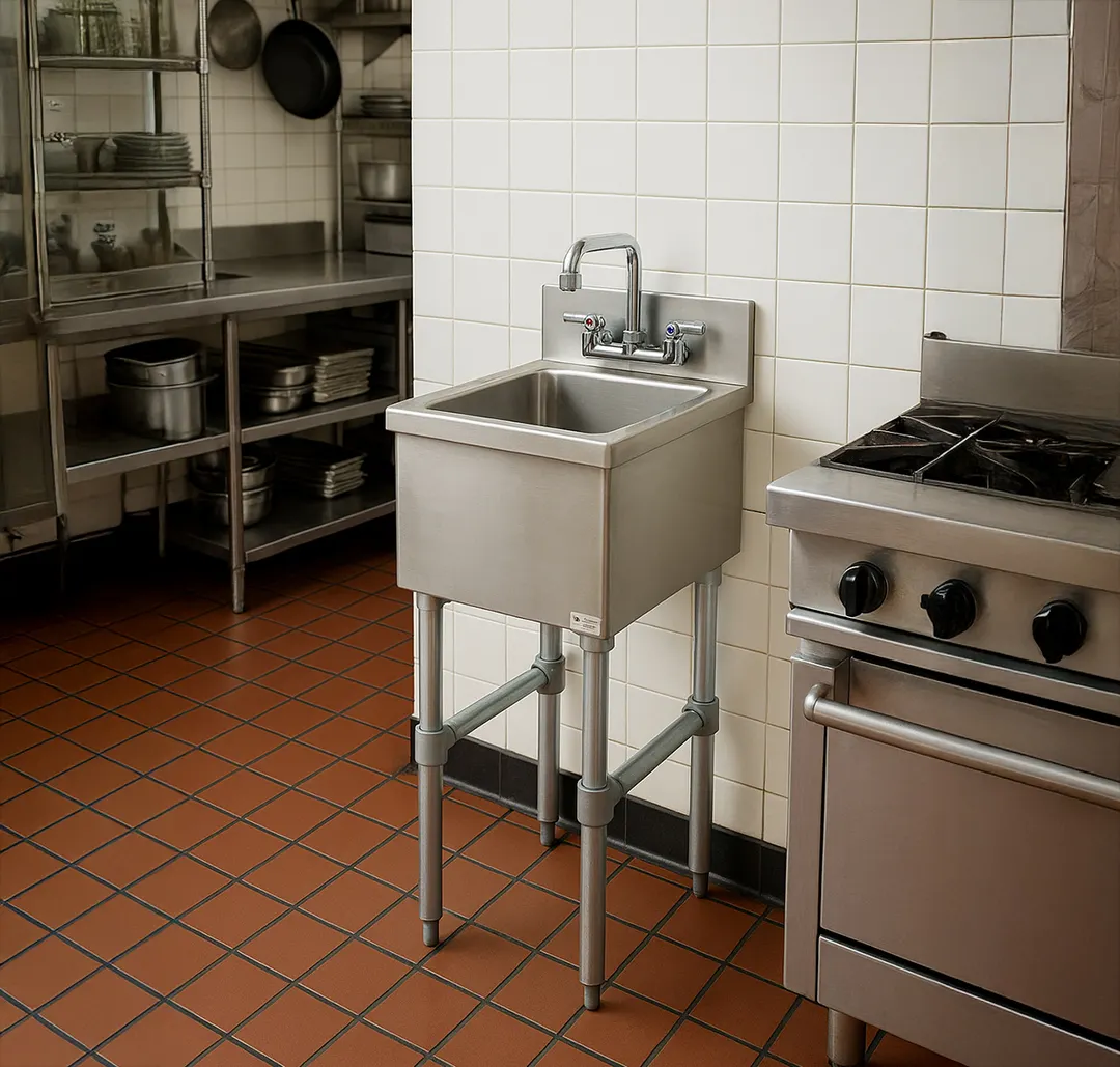 Advance Tabco SL-HS-12 12" Free Standing Underbar Hand Sink Unit with Splash Mount Faucet