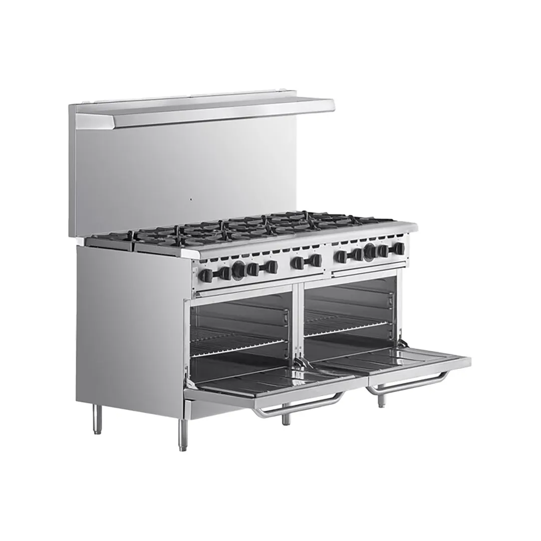Wolf WX60-10BP 60" LP Gas Restaurant Range w/ (10) Open Burners, (2) Standard Ovens, 340.000 BTU