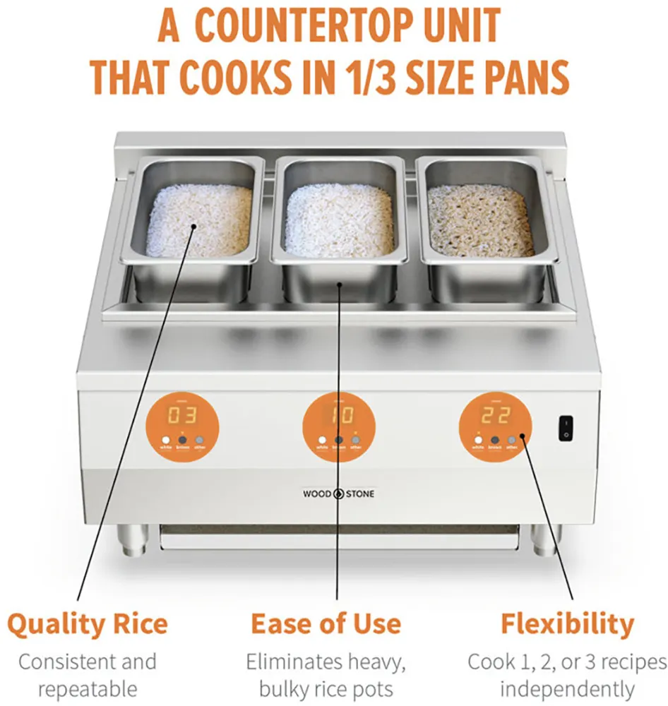Wood Stone WS-GRC-60 Commercial Gas Rice Cooker/Warmer, 60 Cups, 33.000 BTU