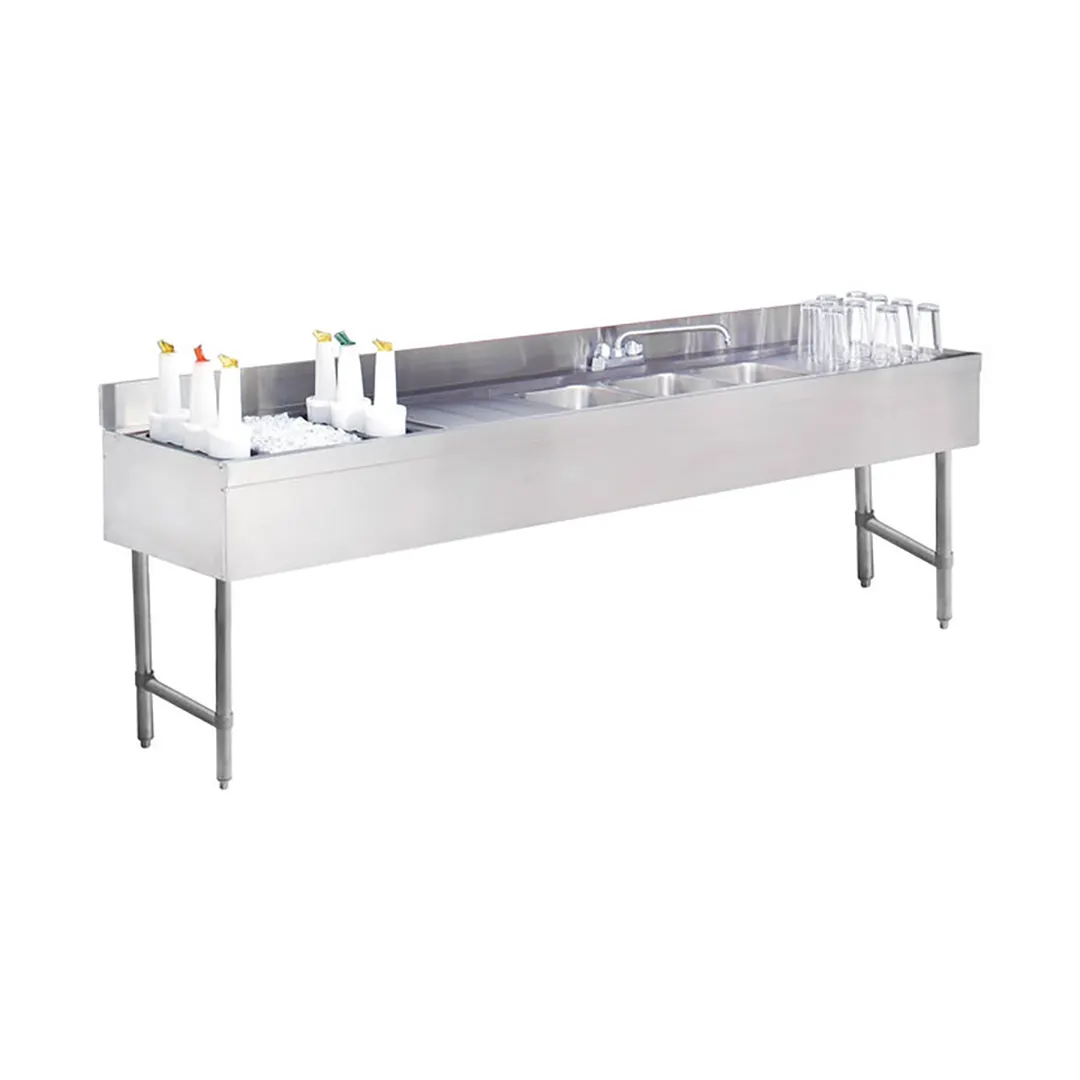 Advance Tabco CRC-83C-L 96" Sink Combo Underbar Ice Bin/Cocktail Station, 54 lbs - Left