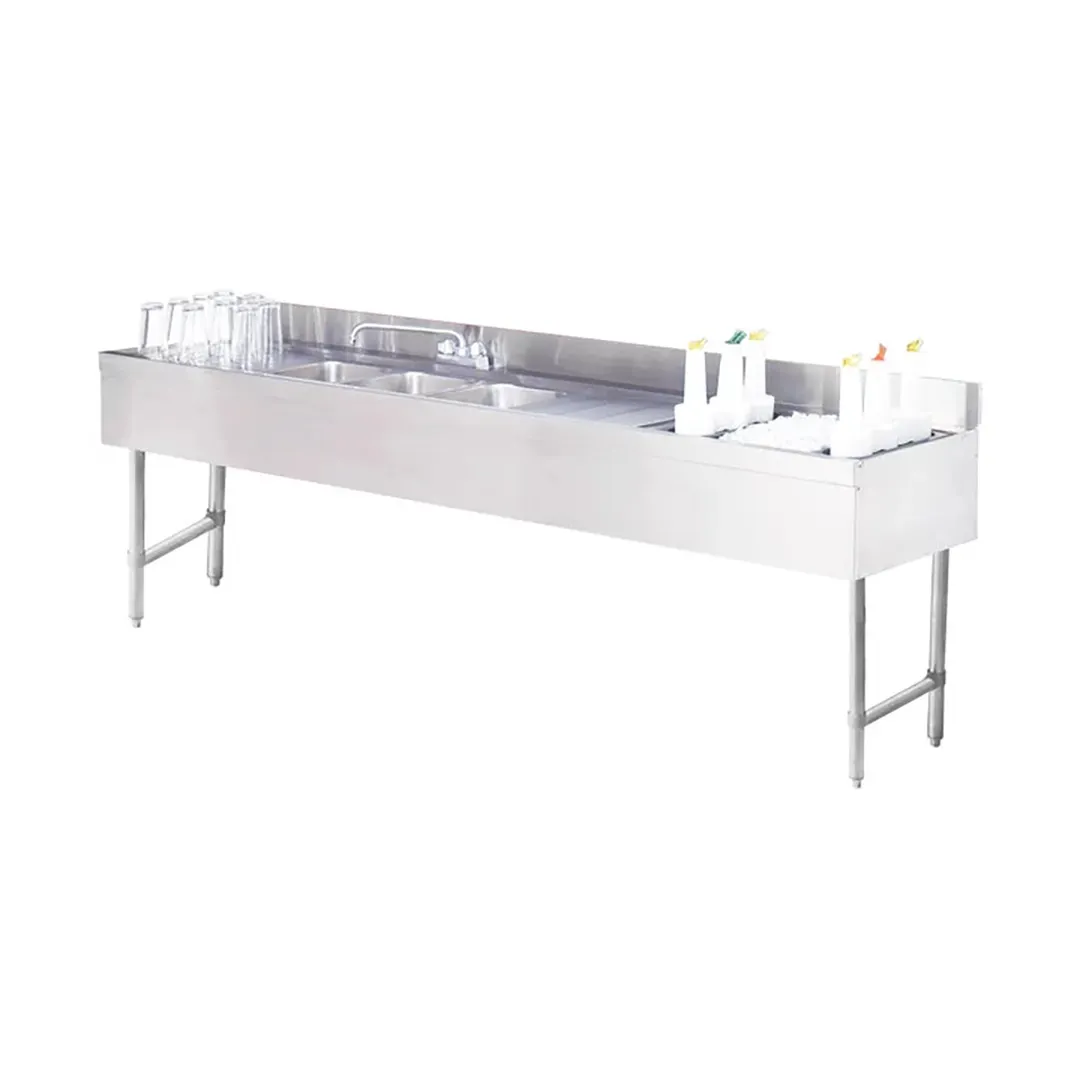Advance Tabco CRC-83C-R 96" Sink Combo Underbar Ice Bin/Cocktail Station, 54 lbs - Right