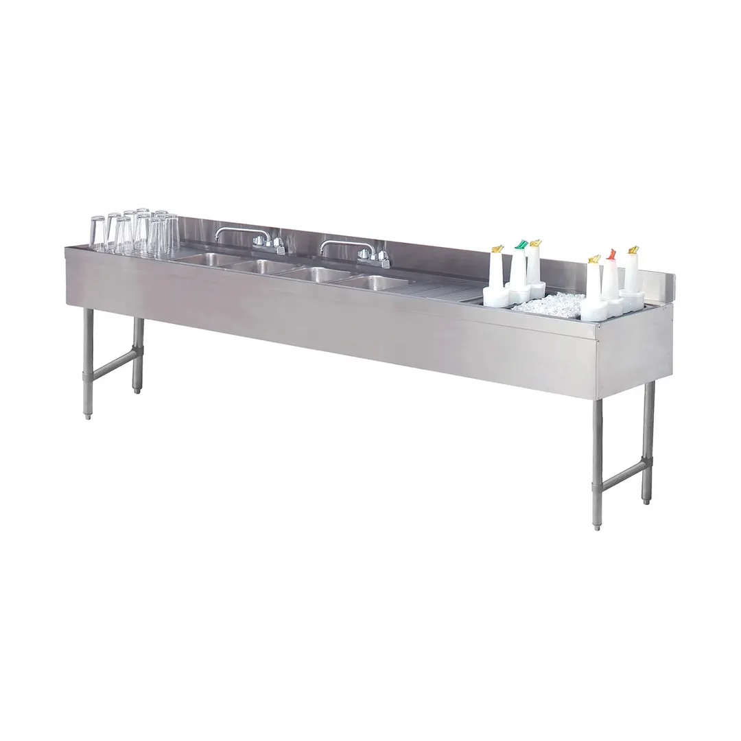 Advance Tabco CRC-84C-R 96" Sink Combo Underbar Ice Bin/Cocktail Station, 54 lbs - Right
