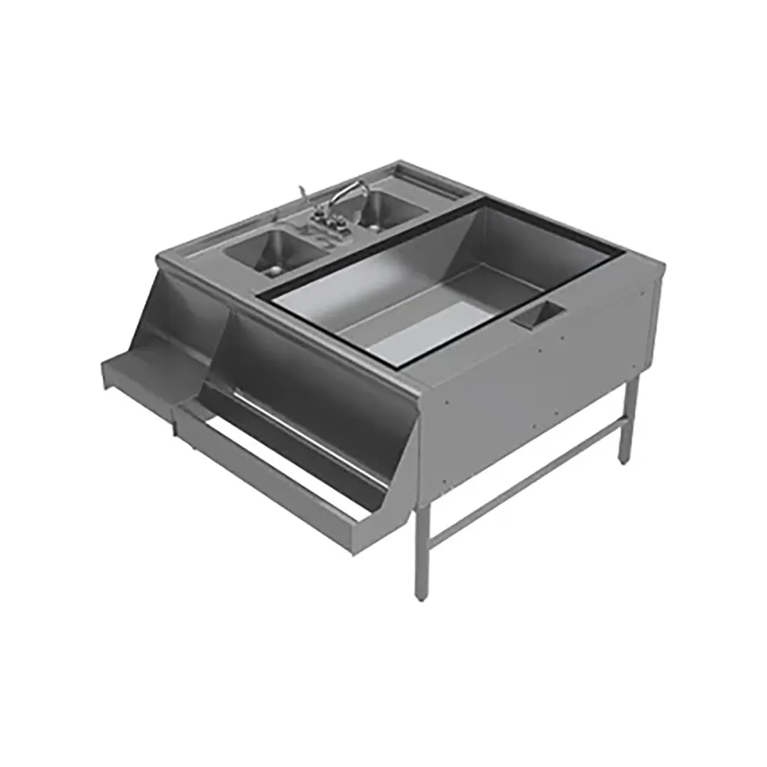Advance Tabco PR-42X42-10-R 42" Pass-Thru Combo Underbar Ice Bin/Cocktail Station w/ 10 Circuit-174 lbs