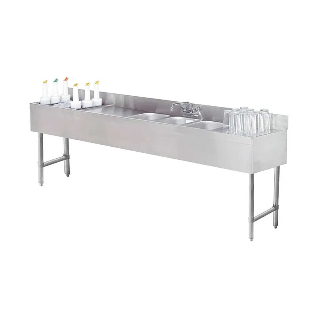 Advance Tabco SLC-73C-L 84" Sink Combo Underbar Ice Bin/Cocktail Station, 54 lbs - Left