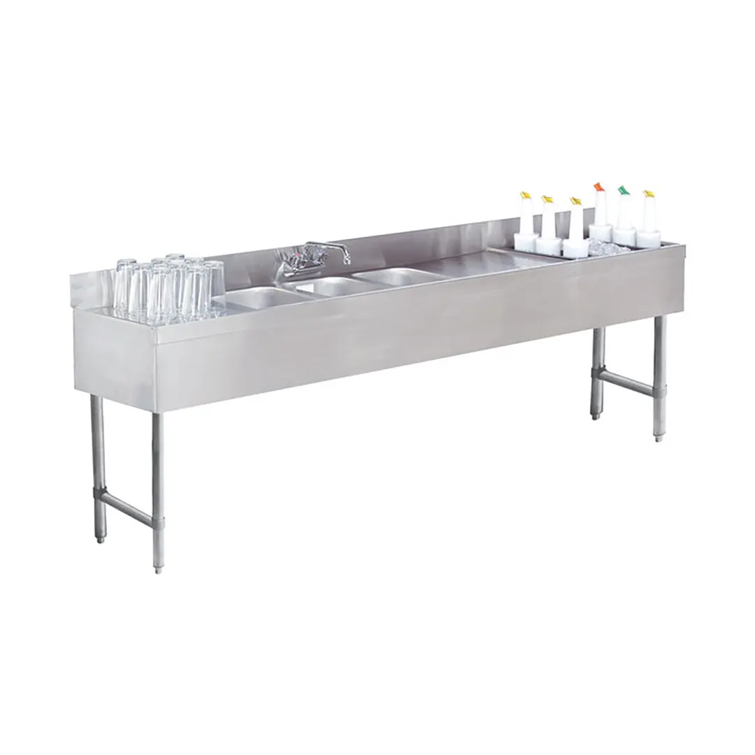 Advance Tabco SLC-73C-R 84" Sink Combo Underbar Ice Bin/Cocktail Station, 54 lbs - Right