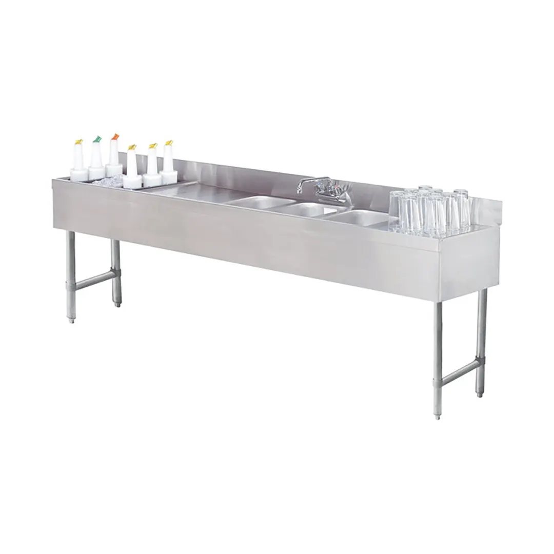 Advance Tabco SLC-83C-L 96" Sink Combo Underbar Ice Bin/Cocktail Station, 54 lbs - Left
