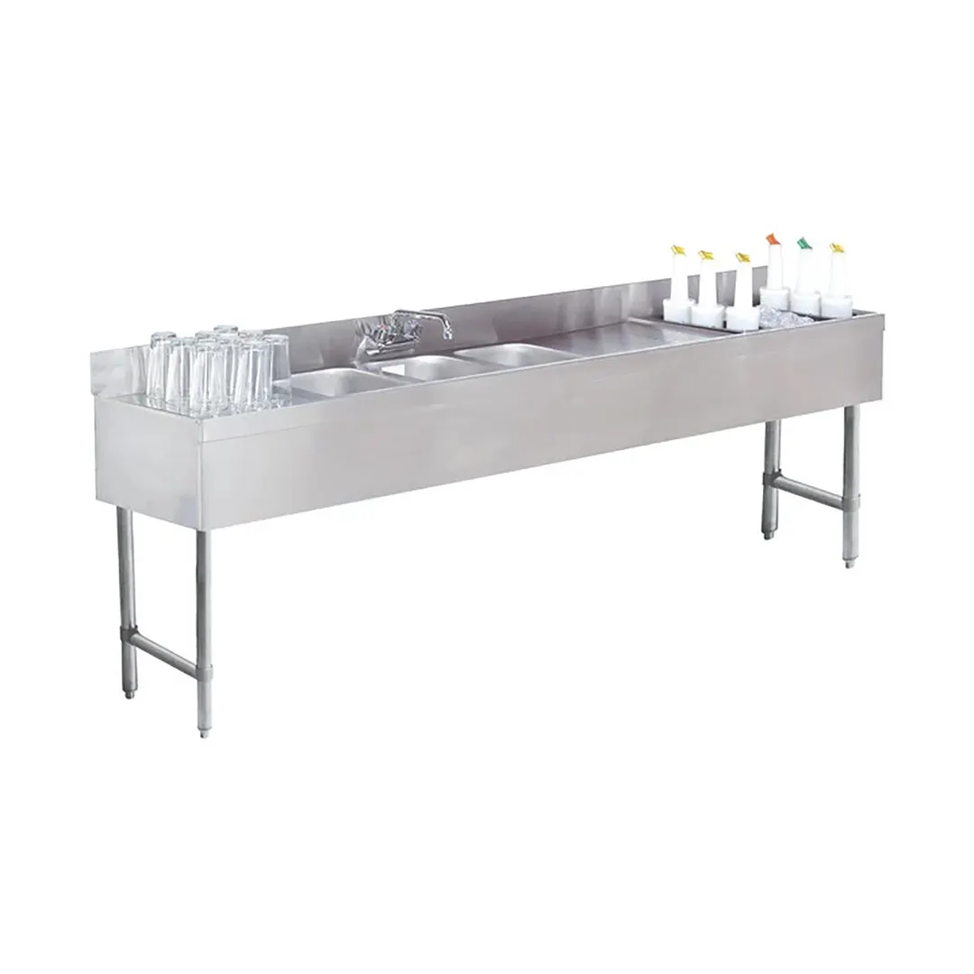 Advance Tabco SLC-83C-R 96" Sink Combo Underbar Ice Bin/Cocktail Station, 54 lbs - Right