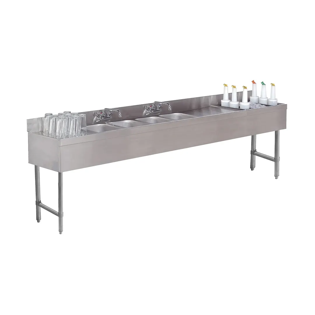 Advance Tabco SLC-84C-R 96" Sink Combo Underbar Ice Bin/Cocktail Station, 54 lbs - Right