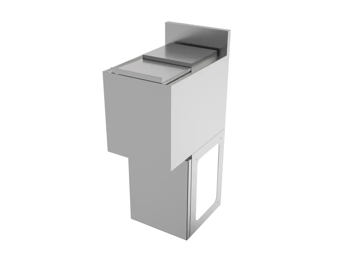 BK Resources UBB-18-IB12 Underbar Ice Bin - 12"x21"x34", Sliding Cover BKIB-L-1221/ Pedestal Base
