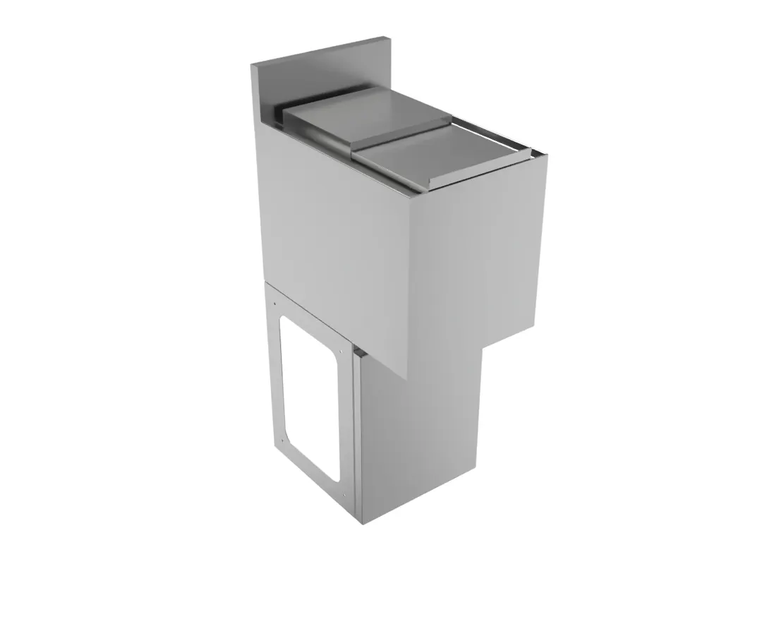 BK Resources UBB-18-IB12 Underbar Ice Bin - 12"x21"x34", Sliding Cover BKIB-L-1221/ Pedestal Base