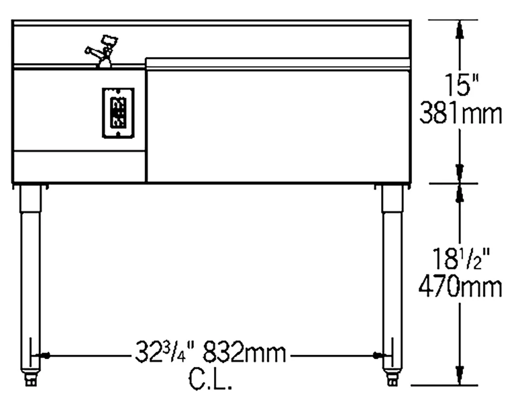 Eagle Group BM3-18L 36" Blender Station Underbar Ice Bin/Cocktail Station, Left Ice Bin
