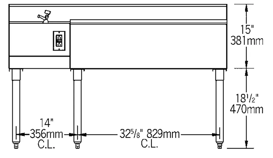 Eagle Group BM50-18L 50" Blender Station Underbar Ice Bin/Cocktail Station, Left Ice Bin