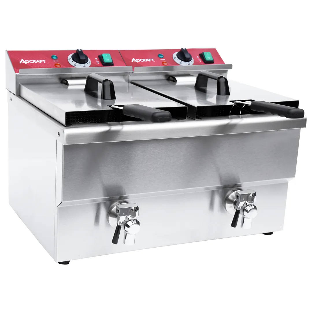 Adcraft DF12L2S Adcraft Fryer, Electric, Countertop, Dual Tank