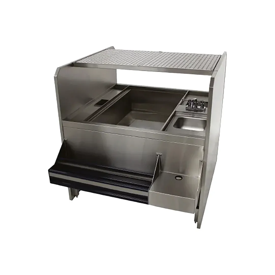 Advance Tabco PR-44X30SP-10-L 44" Pass-Thru Combo Underbar Ice Bin/Cocktail Station w/ 10 Circuit-Left
