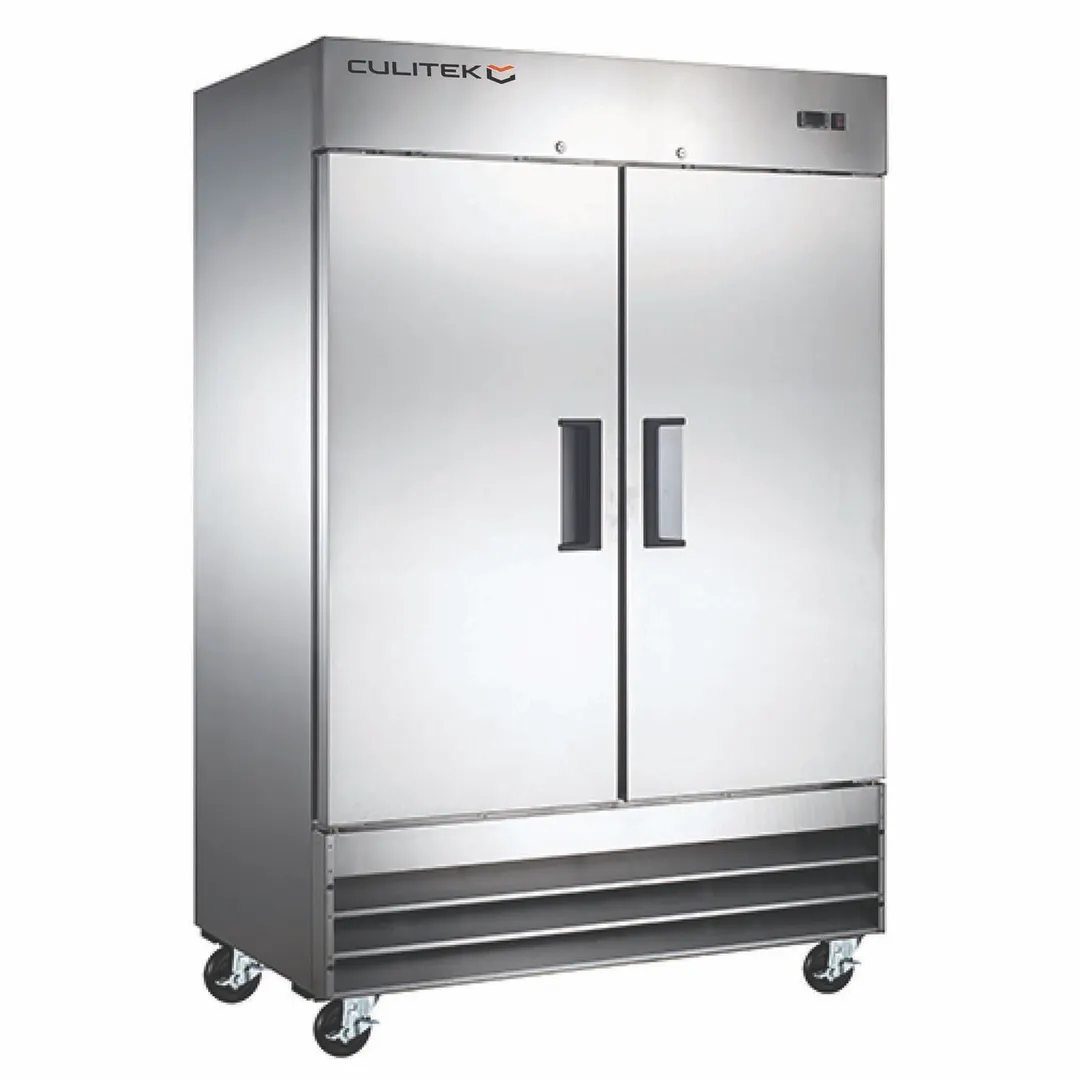 Culitek MRRF-2D 54" 2-Solid Door Reach-In Refrigerator, 48 cu. ft., Bottom Mounted