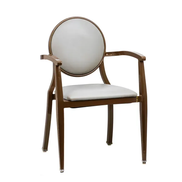 G & A 2744-AL GR9 Elio Banquet Armchair, Stacks 4 High, Upholstered Round Back, Grade 9 UPH, 18 Gauge Steel