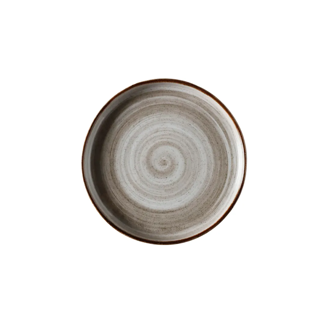 GET PA1607991512 6" Round Porcelain Plate, Corona Rustic Actualite Finish, Dishwasher Safe - 1 Dozen