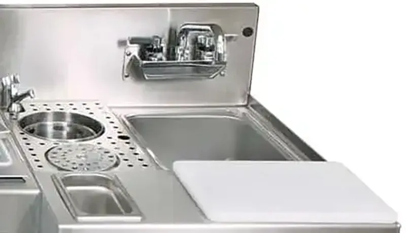 Glastender MXS72-CP10 72" Sink Combo Underbar Ice Bin/Cocktail Station w/ 10 Circuit - Center