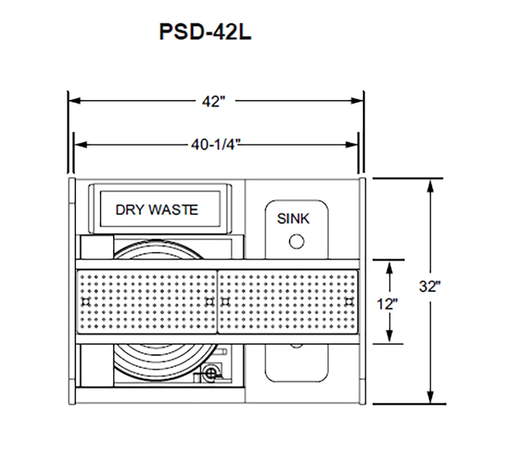 Glastender PSD-42L  42" Pass-Thru Combo Underbar Ice Bin/Cocktail Station w/ Overshelf & Glasswasher