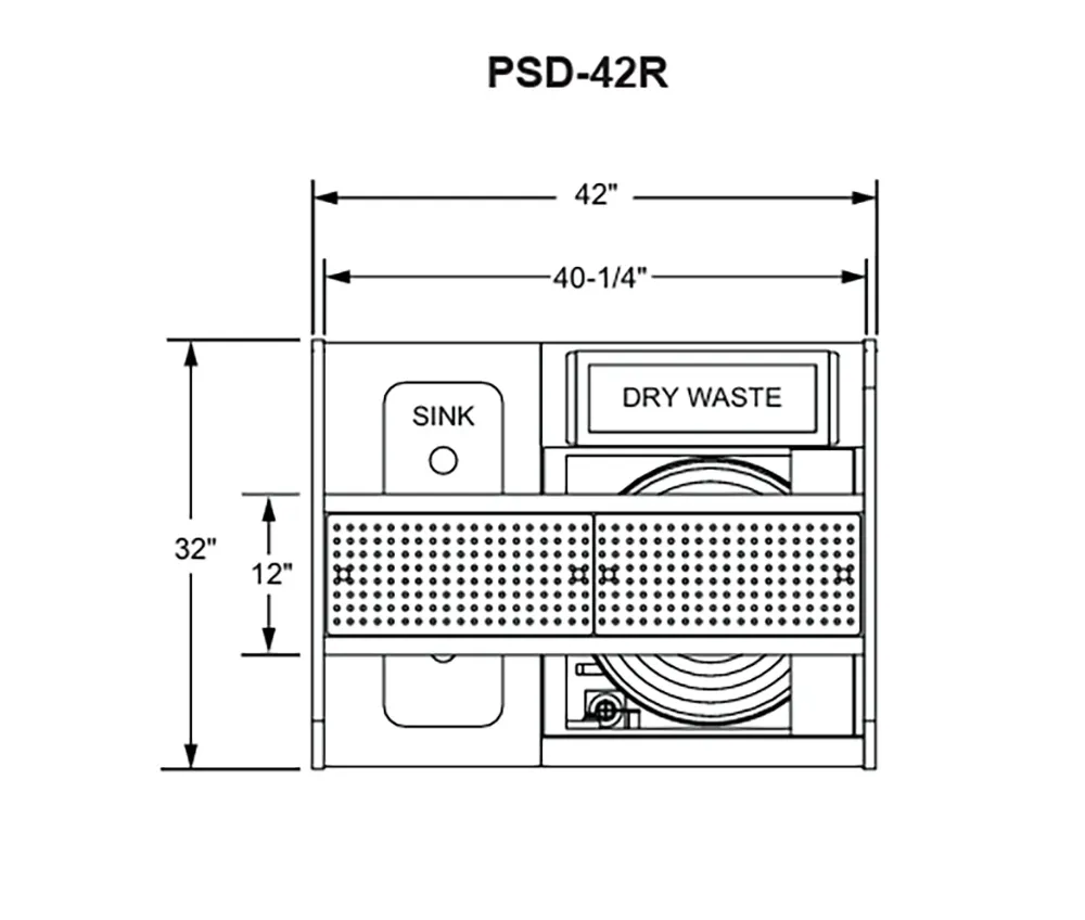 Glastender PSD-42R 42" Pass-Thru Combo Underbar Ice Bin/Cocktail Station w/ Overshelf & Glasswasher