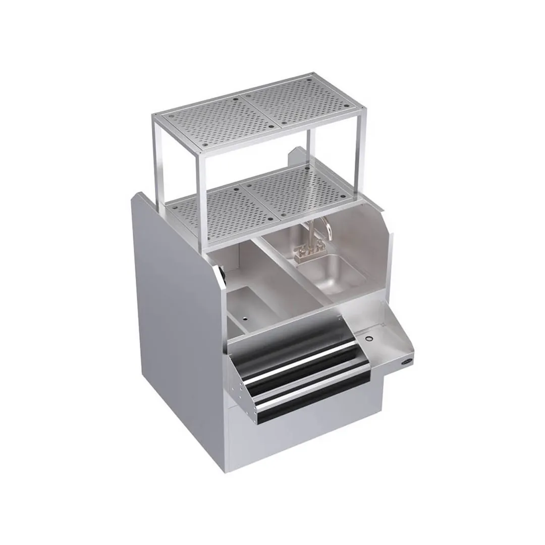 Krowne KRPT-36LP-10 36" Pass-Thru Combo Underbar Ice Bin/Cocktail Station w/ 10 Circuit - Left