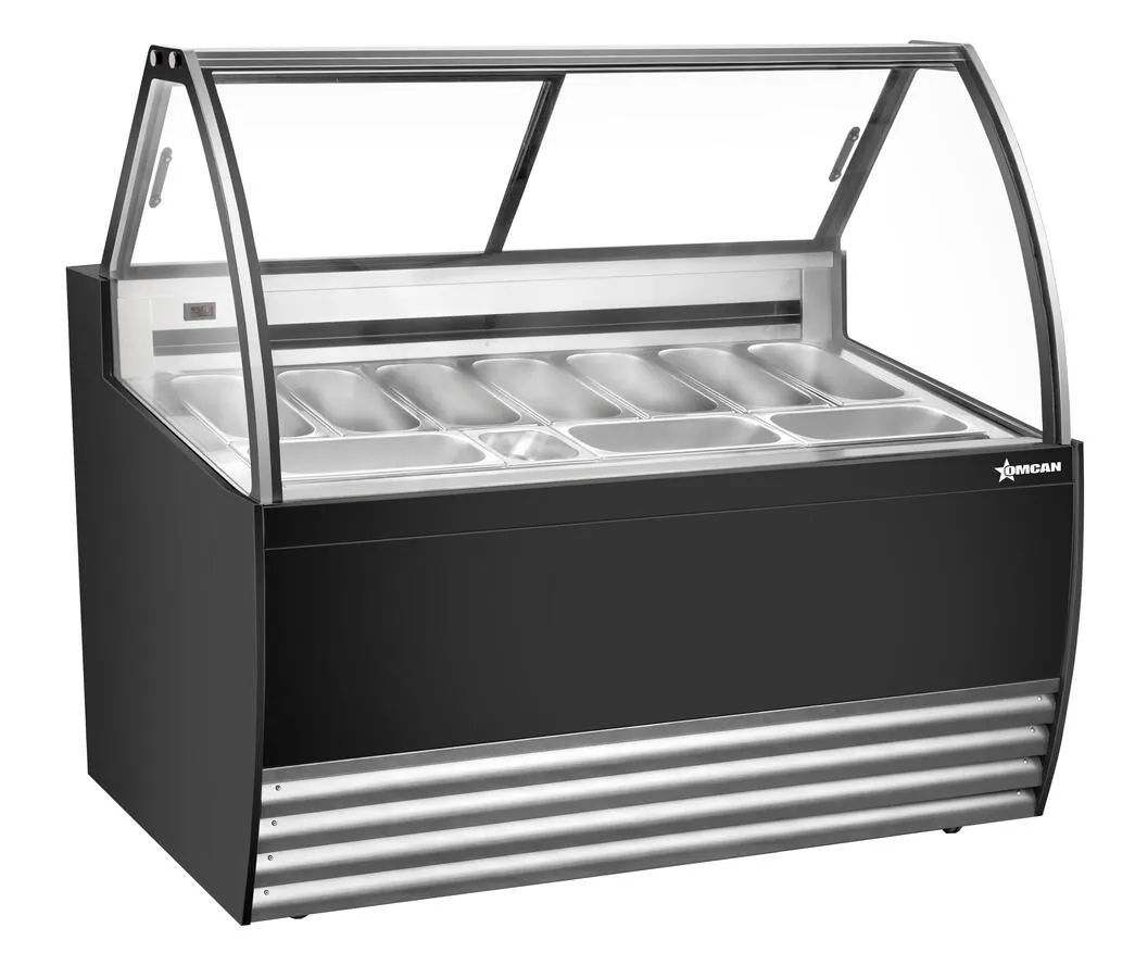 Omcan USA 49007 (FR-CN-0010B) 55" Gelato Dipping Cabinet w/ Curved Sneeze Guard