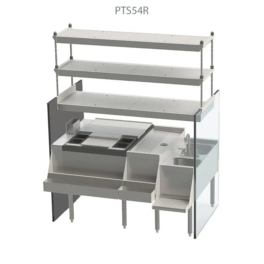 Perlick PTS42L-LF 42" Pass-Thru Combo Underbar Ice Bin/Cocktail Station w/ 8 Circuit - 95 lbs / Right