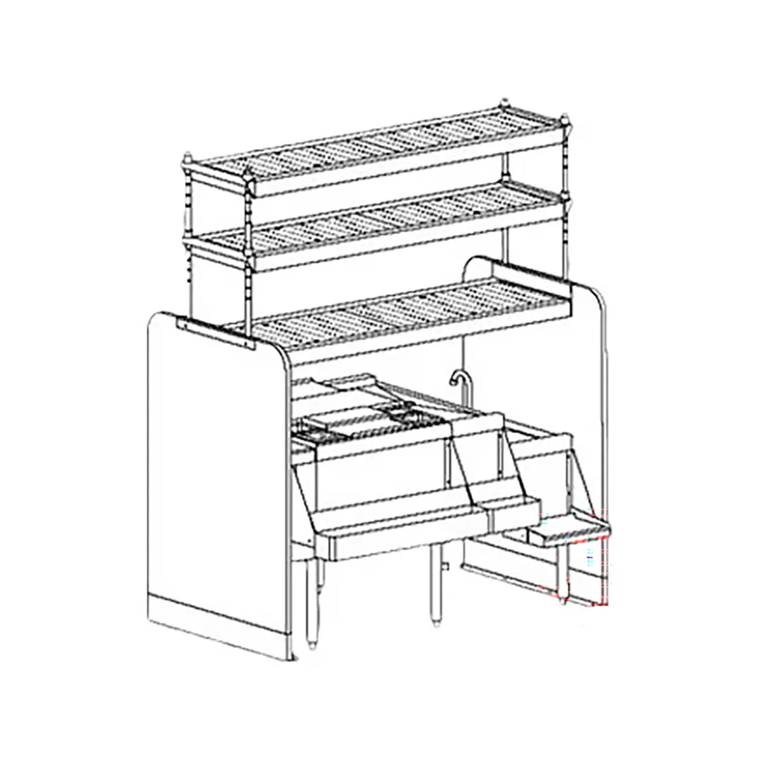 Perlick PTS54R-LF 54" Pass-Thru Combo Underbar Ice Bin/Cocktail Station w/ 8 Circuit - 95 lbs / Left