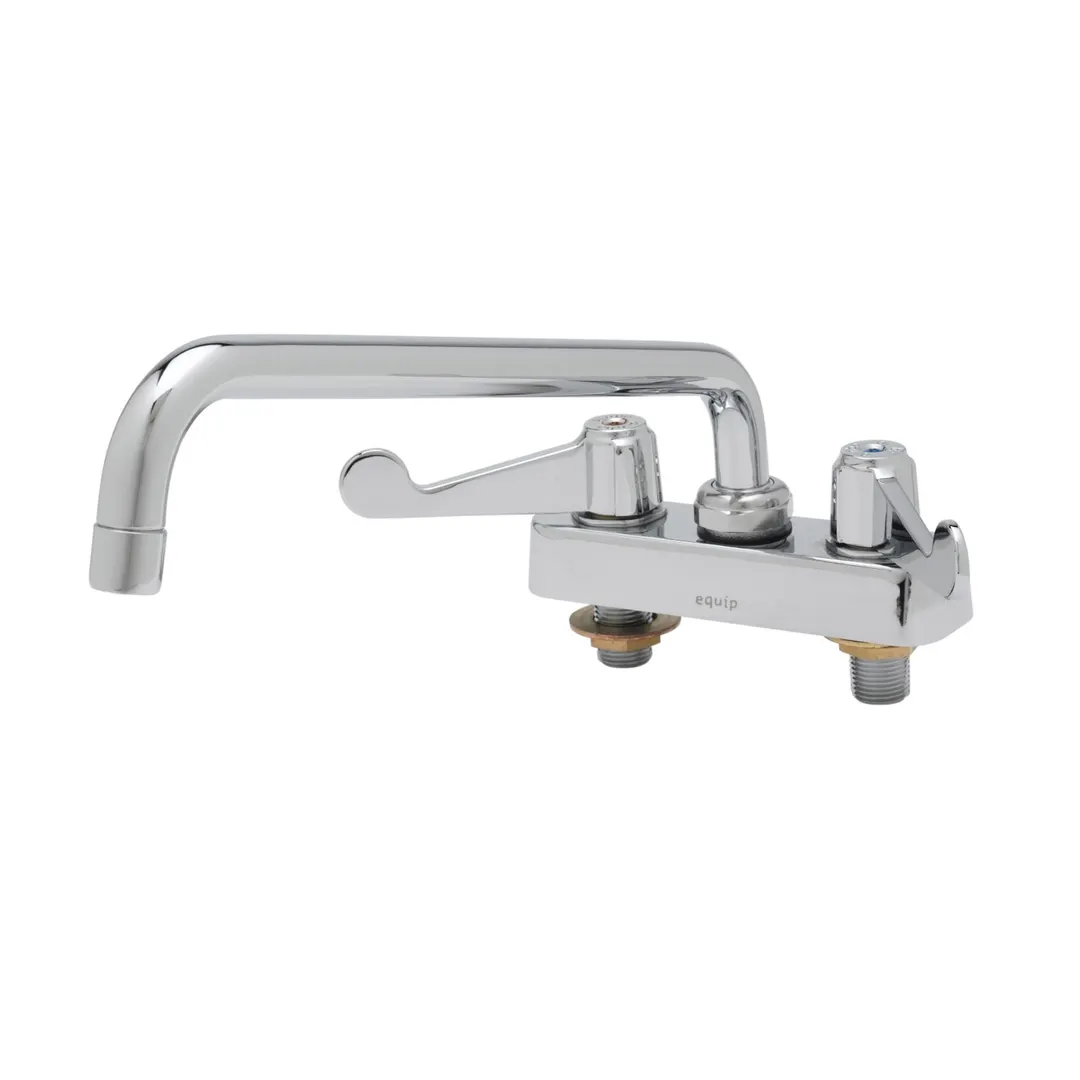 T&S Brass 5F-4CWX10 Equip Workboard Faucet, 4" Oc Deck Mount, 10" Swing Nozzle