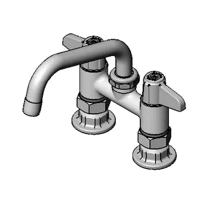 T&S Brass 5F-4DLS06 Equip Base Faucet, Swivel, 4", Deck Mount, 6" Swing Nozzle