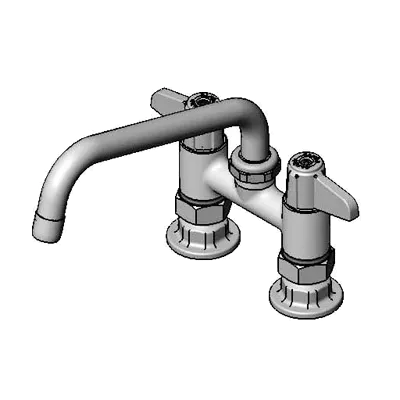 T&S Brass 5F-4DLS08 Equip Base Faucet, Swivel, 4", Deck Mount, 8" Swing Nozzle