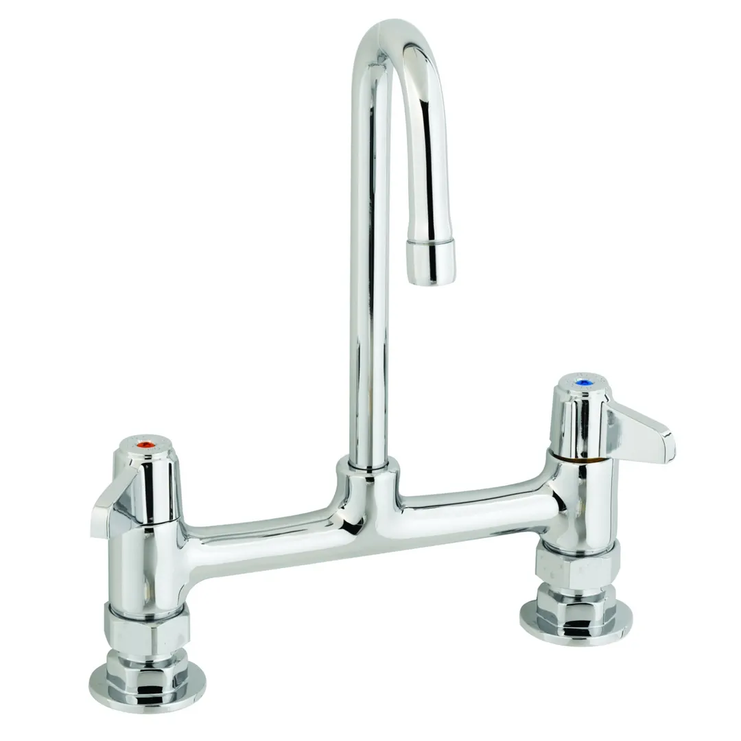 T&S Brass 5F-8DLS03 Equip Faucet, Rigid, 8", Deck Mount, 3" Rigid Gooseneck
