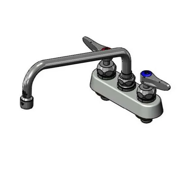T&S Brass B-1112-CR Workboard Faucet, Deck Mount, 4" Centers