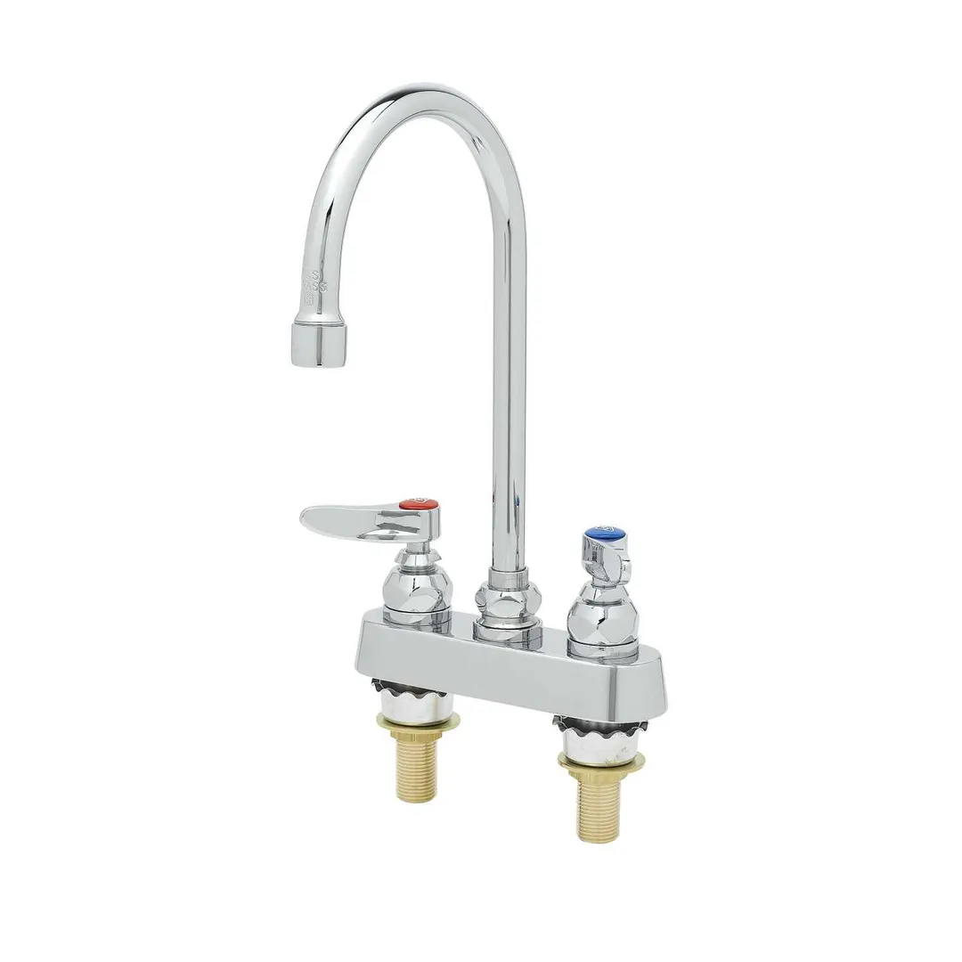 T&S Brass B-1141-XS-F12 Workboard Faucet, Deck Mount, 4" Oc
