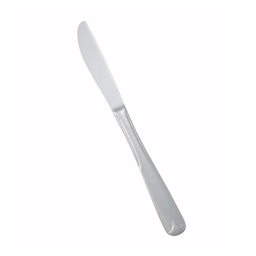 Winco 0010-08 Dinner Knife 8-1/8" Length Mirror Finish 18/0 Stainless Steel Lisa Pattern - 1 Dozen